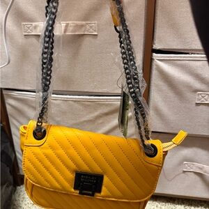 Badgley Mischka Vibrant Yellow Crossbody Bag